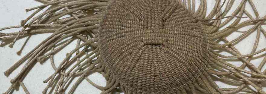 Photo of the partially finished round basket used for demonstration during the talk.