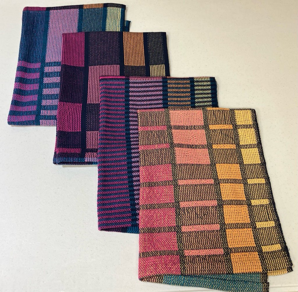 Four turned taquete towels.