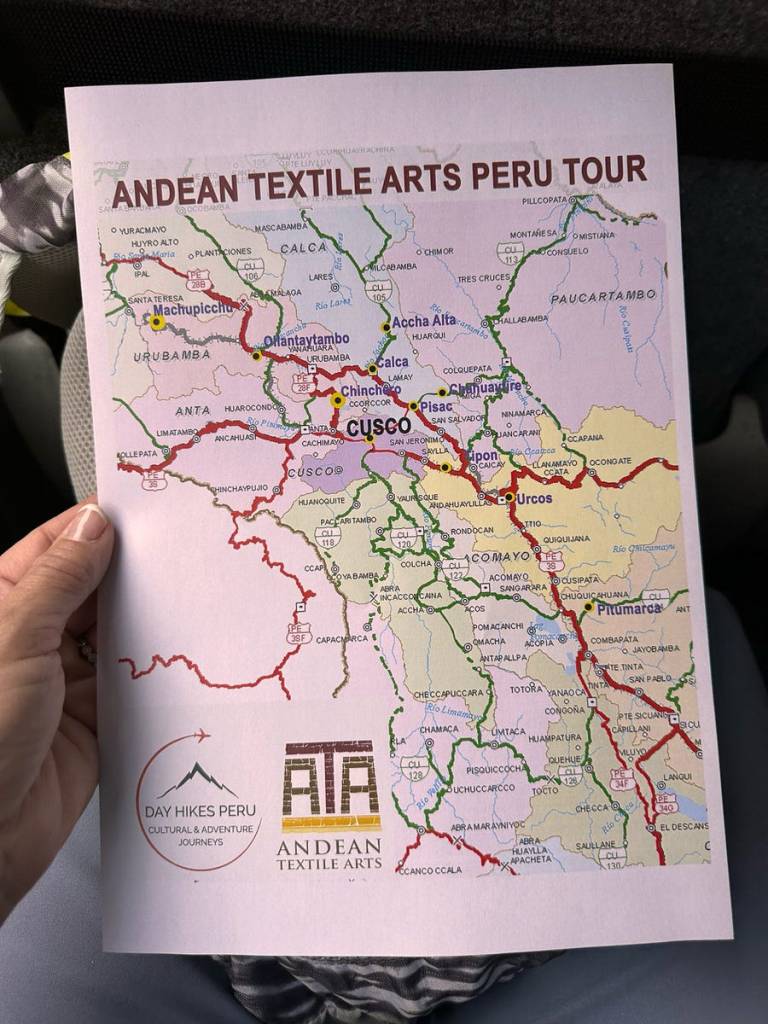 Map showing the area around Cusco, Peru, the focus area for the presenter's trip.